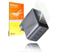 toergy 4 Pack Screen Protector Film compatible for Anker Prime 160W USB C Charger, 3D Curved Full Coverage Flexible Soft TPU Film for Smart Digital Display Power Bank Protection
