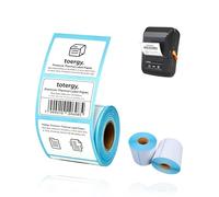 toergy 5 Rolls 50×30mm Thermal Barcode Labels for SUPVAN T50M Label Maker, Self-Adhesive, Waterproof Oilproof, BPA-Free, Clear Printing, 5 Pack