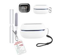 toergy Case + 2 Pack Hydrogel Screen Protector for JBL Live Flex/Live Beam 4 Wireless Earbuds, Soft Silicone Shockproof Scratch-Resistant Protective Cover with Precise Cutouts, White