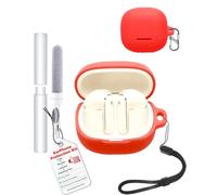 toergy Case for Baseus Bowie MS1, Premium Anti-Slip Silicone Protective Cover with Keychain, Shockproof Earbud Shell Accessories for Travel and Sports, Red