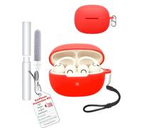toergy Case for JBL Endurance Peak 4 Wireless Earbuds, Soft Silicone Protective Cover - Shockproof Scratch-Resistant with Precise Cutouts, Red
