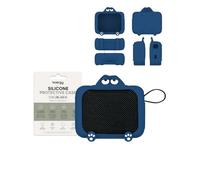 toergy Cute Frog Silicone Case Compatible with JBL Go 5 Bluetooth Speaker, Soft Shockproof Protective Case with Lanyard Eyelet, Dustproof & Precise Cutouts for On the Go (Blue Frog)