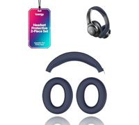 toergy Ear Pad Covers & Headband Protector for Soundcore Q20i, Blue | Silicone ear cushion covers & zippered headband sleeve set for Anker Soundcore Q20i headphones, sweatproof & washable