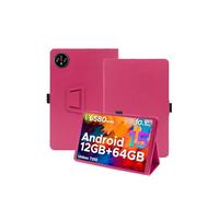 toergy protective case for DOOGEE Tab A9 tablet android 14 tablet with hand strap & stand& anti-drop feature - sleek and simple design,rosered