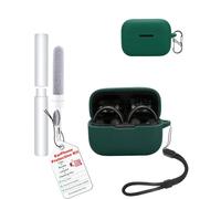 toergy Shockproof Waterproof Silicone Case for Anker Soundcore AeroClip, Soft Slim Cover with Lanyard, Keychain & Cleaner Kit, Green