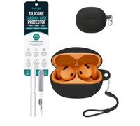 toergy Silicone Case for Huawei FreeBuds 7i with Cleaner Pen, Black | Soft silicone protective cover compatible with Huawei FreeBuds 7i earbuds with earphone cleaning pen kit, shockproof case