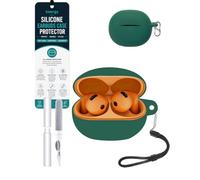 toergy Silicone Case for Huawei FreeBuds 7i with Cleaner Pen, Green | Soft silicone protective cover compatible with Huawei FreeBuds 7i earbuds with earphone cleaning pen kit, shockproof case