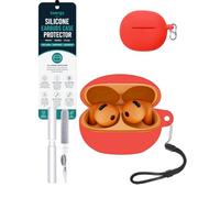 toergy Silicone Case for Huawei FreeBuds 7i with Cleaner Pen, Red | Soft silicone protective cover compatible with Huawei FreeBuds 7i earbuds with earphone cleaning pen kit, shockproof case