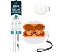 toergy Silicone Case for Huawei FreeBuds 7i with Cleaner Pen, White | Soft silicone protective cover compatible with Huawei FreeBuds 7i earbuds with earphone cleaning pen kit, shockproof case