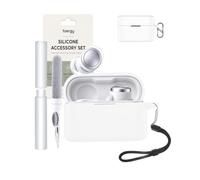 toergy Silicone Case for Soundcore Liberty Buds 2 , White | Soft silicone protective cover for Soundcore Liberty Buds 2 earbuds with earphone cleaning pen kit,shockproof case