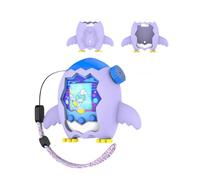 toergy Silicone Case for Tamagotchi Paradise - Soft Protective Cover with lanyard, Comfortable, Portable Anti-Scratch Skin for Pet Game Machine (Purple Penguin style)