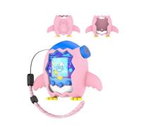 toergy Silicone Case for Tamagotchi Paradise - Soft Protective Cover with lanyard, Comfortable, Portable Anti-Scratch Skin for Pet Game Machine (Pink Penguin style)