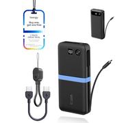 toergy Silicone Case + USB-C to Lightning Charging Cable for Anker Power Bank 20000mAh 87W, Shockproof Dustproof Protective Cover，Black