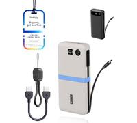 toergy Silicone Case + USB-C to Lightning Charging Cable for Anker Power Bank 20000mAh 87W, Shockproof Dustproof Protective Cover, Grey