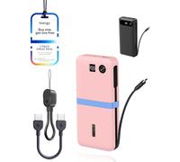 toergy Silicone Case + USB-C to Lightning Charging Cable for Anker Power Bank 20000mAh 87W, Shockproof Dustproof Protective Cover, Pink