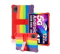 toergy Silicone Tablet Case for Doogee V Pad 12 Inch with Full Coverage, Shockproof, Anti-scratch, Adjustable Stand, and Soft Silicone Cover,Rainbow