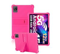 toergy Silicone Tablet Case for Doogee V Pad 12 Inch with Full Coverage, Shockproof, Anti-scratch, Adjustable Stand, and Soft Silicone Cover,RoseRed