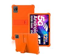 toergy Silicone Tablet Case for Doogee V Pad 12 Inch with Full Coverage, Shockproof, Anti-scratch, Adjustable Stand, and Soft Silicone Cover,Orange