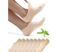 Toes Home Bamboo No Show Trainer Socks for Womens and Men - 8 Pairs Non Slip Low Cut Ankle Socks Sneaker Invisible Footies Loafers Casual Boat Shoes