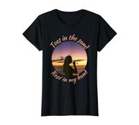 Toes in The Sand Rosé in My Hand Summer Vacation Beach Wine Value Graphic T-Shirt, Women, Black, L