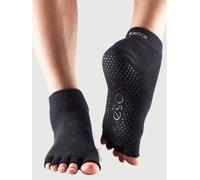ToeSox Ankle Half Toe Women's Yoga Grip Socks - L - Black