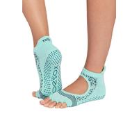 ToeSox Bellarina Tec Half Toe Women's Yoga Socks - S - Aquamarine