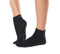 Toesox FT Ankle Yoga Grip Socks, Black, S