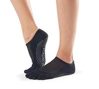 Toesox FT Low Rise Yoga Grip Socks, Black, XL