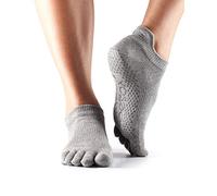 Toesox FT Low Rise Yoga Grip Socks, Heather Grey, M
