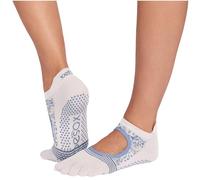 Toesox Full Toe Bellarina Tec Pilates Grip Socks White EU 36-38 1/2 Woman