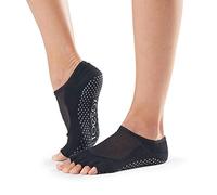 ToeSox Half Toe Luna Yoga & Pilates Grip Sock, Black, S
