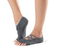 Toesox HT Elle Yoga Grip Socks, Charcoal Grey, Small