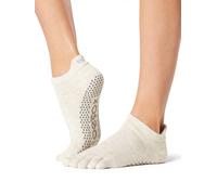ToeSox Low Rise Full Toe Women's Yoga Grip Socks - M - Oatmeal
