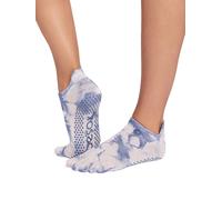 ToeSox Low Rise Full Toe Women's Yoga Grip Socks - M - Soft Blue Tie Dye