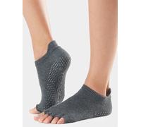 ToeSox Low Rise Half Toe Women's Yoga Grip Socks - S - Charcoal