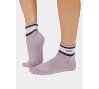 ToeSox Melody Full Toe Yoga Socks - M - Lavender Mist Stripe