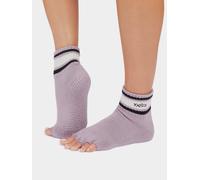ToeSox Melody Half Toe Yoga Socks - S - Lavender Mist Stripe