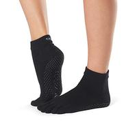 ToeSox Unisex's Full Toe Ankle Yoga & Pilates Grip Sock, Black, M