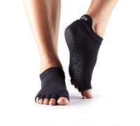 Toesox Unisex's Half Toe Ankle Grip Socks, Black, XL