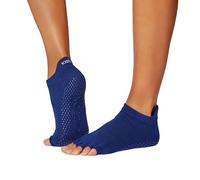 toesox Women's Low Rise Half Toe Grip Non-Slip for Ballet, Yoga, Pilates, Barre Toe Socks, Deep Navy, Medium