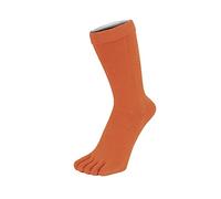 TOETOE - Men, Women Everyday Stretchy Mid-Calf Soft Cotton Seamless Plain Toe Socks, Hygienic, Breathable, UK 4-11 - 1 pair - Orange