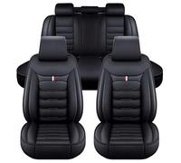 Toets Car PU Leather Seat Cover Sets for BMW 1 Series 116i, Leather Seat Cover Front Rear Cushion Protectors All Seasons Auto Interior Accessories,C/Black