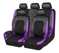 Toets Car Seat Covers Full Set for Vauxhall Mokka 2012-2024, All-Weather Nonslip Leather Comfortable Breathable Seat Covers Protectors Accessories,A/Purple