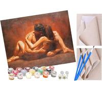 ToeTs DIY Paint by Numbers for Adults Beginner, Easy Paint by Numbers for Beginner,Acrylic Watercolor Paint by Number for Kids Gift Decor - Couple in Love 16x20 Inch