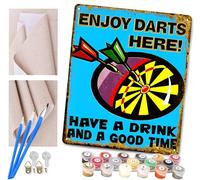 ToeTs DIY Paint by Numbers for Adults Beginner, Easy Paint by Numbers for Beginner,Acrylic Watercolor Paint by Number for Kids Gift Decor - Dart Board 16x20 Inch