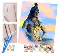 ToeTs Paint by Numbers for Adults 16x20 inch Canvas Adults' Paint by Number Kits on Canvas DIY Oil Painting by Numbers for Adults - Simple Religion Hindu Gods god Shiva
