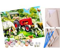 ToeTs Paint by Numbers for Adults 16x20 inch Canvas Adults' Paint by Number Kits on Canvas DIY Oil Painting by Numbers for Adults - farm truck animal tractor