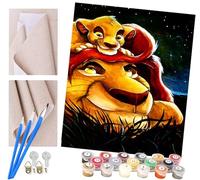 ToeTs Paint by Numbers for Adults, 40x50 cm Acrylic Oil Paints by Numbers for Adults Beginner Kids Lion King Simba Painting Kit with 4 Brushes Watercolor Paints Easy