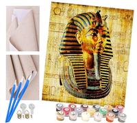 ToeTs Paint by Numbers for Adults Kids Beginner Ancient Egyptian Pharaoh Tutankhamun DIY Acrylic Painting by Numbers Kits with Brushes Acrylic Pigment Home Decoration Brithday Gifts 16 x 20 inch