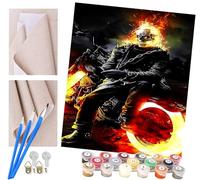 ToeTs Paint by Numbers for Adults Kids Beginner Ghost Rider DIY Acrylic Painting by Numbers Kits with Brushes Acrylic Pigment Home Decoration Brithday Gifts 16 x 20 inch